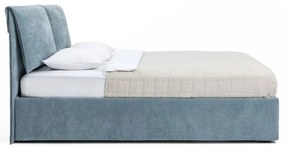 Modrá čalúnená dvojlôžková posteľ s úložným priestorom s matracom/s roštom 180x200 cm Thessa Pillow – Bonami Selection