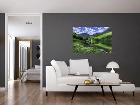 Obraz - Krajina s jazerom (90x60 cm)