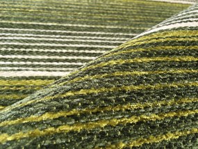 Oriental Weavers, Protišmykový ručne tkaný behúň Laos 140 / 999X, 120x160, zelená, chodba / predsieň