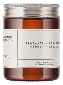 Sviečka zo sójového vosku s vôňou bergamotu a kokosu Perfumed Prague, doba horenia 40 h