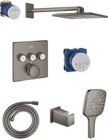 Sprchový systém Grohe s termostatickou batériou brúsený hard graphite GBAL9