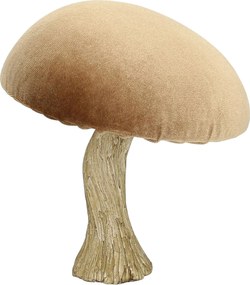 Dekorácia Velvet Mushroom 17 cm caramel