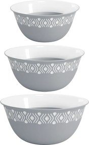 STEFANPLAST Plastová miska Tosca, biela/sivá, sada 3 ks bez viečka