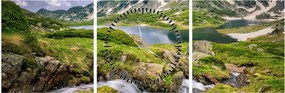 Obraz - Pohľad na horu Rila (s hodinami) (90x30 cm)