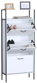 Botník TREDIS, 3 poschodia, biela