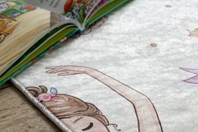 Detský koberec protišmykový BAMBINO 61600 krémový / ružový