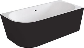 Besco Akrylátová voľne stojaca rohová vaňa Zoya BW 150x75 (170x80) biela/čierna BESCO-Typ výpuste: Click-Clack s prepadom, grafit, BESCO-Rozmery: 150…