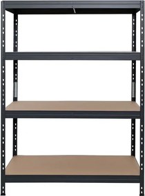 Kovové regály RIVET PRO 180x120x45 DTD drevotrieska 4 úrovne antracitová sivá