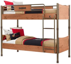 Detská poschodová posteľ Jack 90x200cm s úložným priestorom - dub lancelot