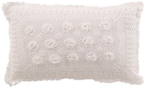 Biely bavlnený vankúš s čipkou Lace white - 50*10*30cm