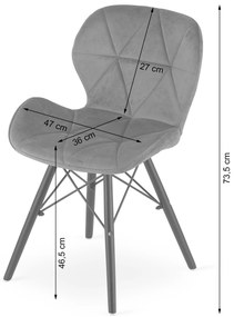 Kreslo LAGO Velvet - žlté / nohy čierne x 1 9401 71 00 00