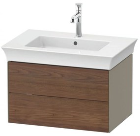 DURAVIT White Tulip závesná skrinka pod umývadlo, 2 zásuvky, 684 x 458 x 410 mm, americký orech masív/kameňovo šedá vysoký lesk, WT4341077H2