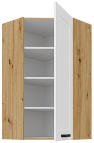 Horná rohová kuchynská skrinka Lucid 60x60 GN-108 1F (45° (korpus: dub artisan + front: mdf biela). Vlastná spoľahlivá doprava až k Vám domov. 1134616