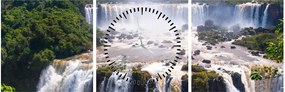 Obraz Iguassu vodopádov (s hodinami) (90x30 cm)