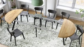 VITO Dub Craft Zlatý / čierne nohy - VEĽKÝ OKRÚHLY STÔL Ø110 ROZKLADACÍ AŽ DO 310 cm S NOHAMI Y LOFTOVÝ / INDUSTRIÁLNY