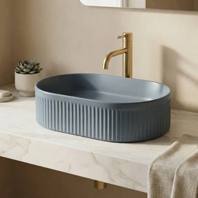 Rea Vanda Blueberry, umývadlo na dosku 490x310x130 mm, modrá matná, REA-U3535