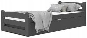 Posteľ s úložným priestorom Dávid 90x200 - sivá