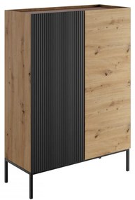 Komoda Zloriana 2D (dub artisan + čierna). Vlastná spoľahlivá doprava až k Vám domov. 1123311