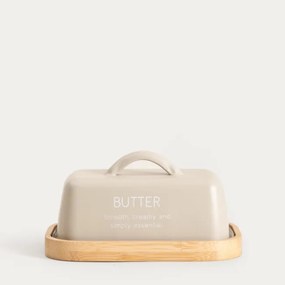 Dóza na maslo FLORA s dreveným podstavcom 762222