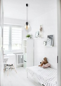 BERGE E27 LED luster závesné svietidlo, sklenená guľa, priehľadné