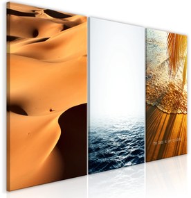 Artgeist Obraz - Sand and Water (3 Parts) Veľkosť: 120x60, Verzia: Premium Print
