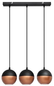 LED Luster na lanku MIDWAY 3xGU10/4,8W/230V čierna/medená