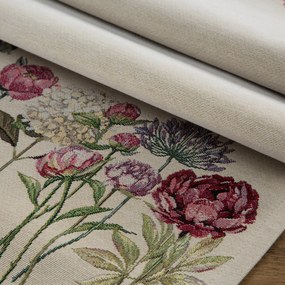 GOBELÍNOVÝ BEHÚŇ NA STÔL NATUR 40X100 CM KVETY