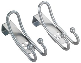 Súprava 2 závesných háčikov na dvere v striebornej farbe Wenko Door Hook