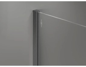 Mexen, Mexen Kioto-X sprchová stena 100 x 200 cm, 10 mm matná, pištoľovo sivá kartáčovaná - 800-100-101-66-30-X