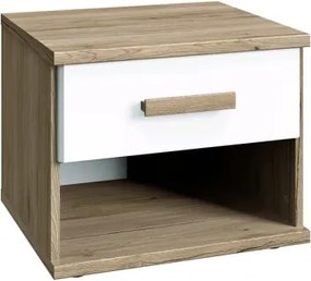 Nočný stolík Cariba, dub san remo/biely%
