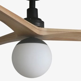 FARO 34283-11L - Stropný ventilátor KLIM M 1xE27/15W/230V borovica/čierna + DO