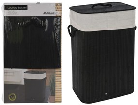 Kôš na bielizeň Stella Black, 60x40x30 cm