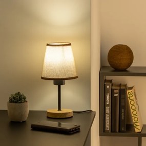 Brilagi - Stolná lampa NUBILA WOOD 1xE27/25W/230V dub/hnedá