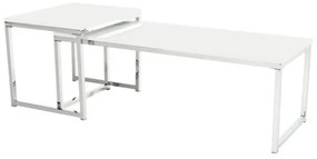 Konferenčné stolíky, set 2 ks, biela extra vysoký lesk, ENISOL TYP 2