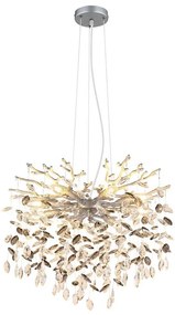 Globo 64138H1S - Luster na lanku QUEENA 8xE14/40W/230V, strieborný