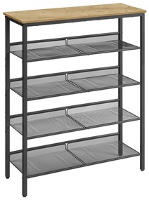 Botník TAYLOR ARTISAN s čiernou konštrukciou, 4 police