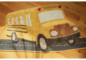 Okrovožltý prateľný/ručne tkaný bavlnený detský koberec 90x130 cm School Bus – Lorena Canals