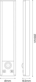SADA 2x nabíjateľné osvetlenie nábytku so senzorom VIRO LED/1W/800 mAh 20 cm CCT čierne