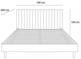 Dvojlôžková posteľ s roštom 180x200 cm v medenej/prírodnej farbe Oceane – Bobochic Paris