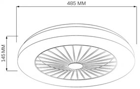 LED Stmievateľné stropné svietidlo s ventilátorom LED/48W/230V 3000-6500K + DO