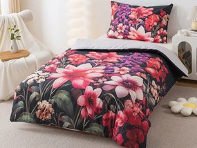 XPOSE® Bavlnené Renforcé obliečky KVETINOVÝ ZÁHON - fialové