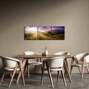 Obraz krajiny (s hodinami) (90x30 cm)