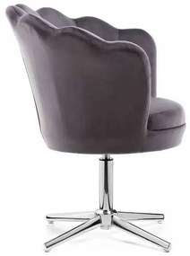 LuxuryForm DESIGN Kreslo FREY VELUR na striebornom kríži - tmavo šedé