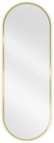 Mexen Loft, oválne kúpeľňové zrkadlo 100 x 35 cm, farba rámu zlatá lesklá, 9851-100-035-000-50