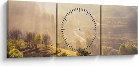 Obraz - Svitanie (s hodinami) (90x30 cm)