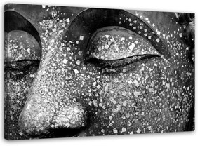 Obraz na plátně, Buddha Zen Spa šedá - 100x70 cm