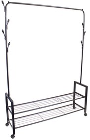 Wellhox 2-policový vešiak na kabáty s kolieskami