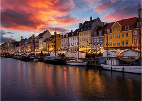 Sklenený obraz - Nyhavn, Kodaň (70x50 cm)