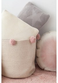 Krémový látkový detský kôš na hračky ø 30x30 cm Bubbly – Lorena Canals