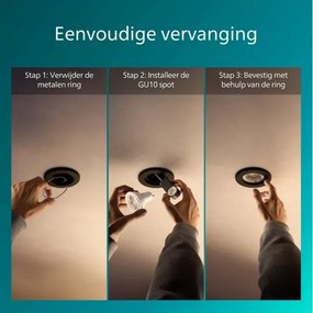 Philips - SADA 5x podhľadových svietidiel PERIDOT 1xGU10/7W/230V čierne